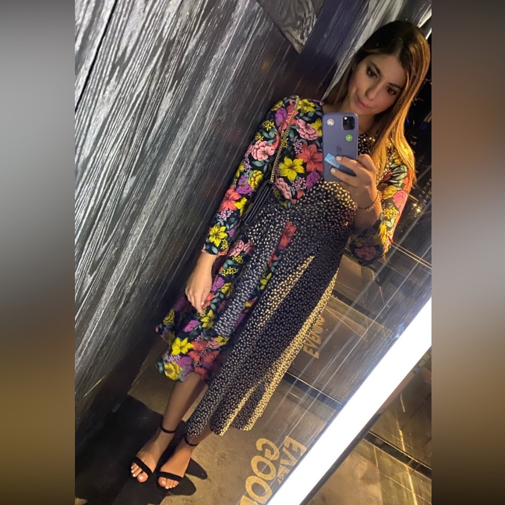 Midi Dress. Floral. Fun colors. So flattering